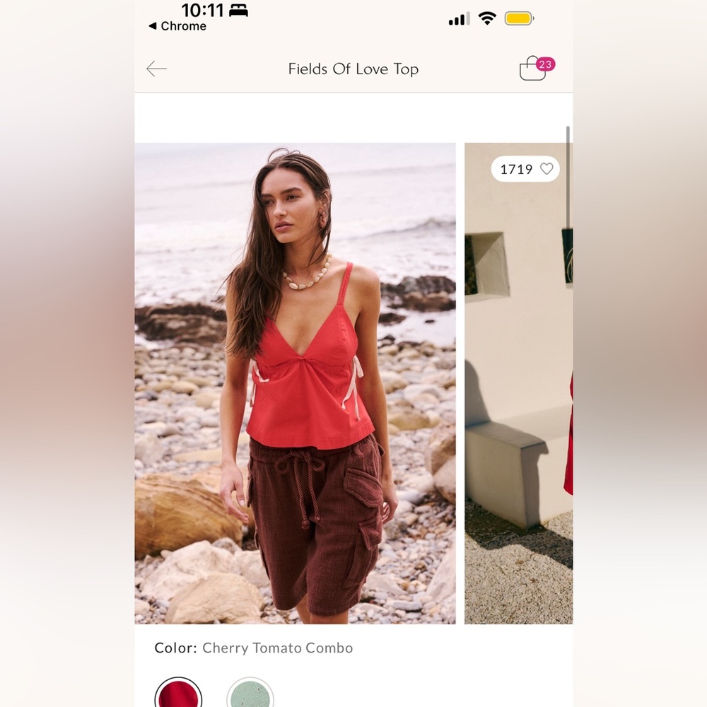 Free People Cherry Tomato Combo Top
